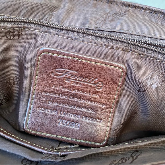 FOSSIL Brown Leather Satchel Bag - Picture 10 of 13